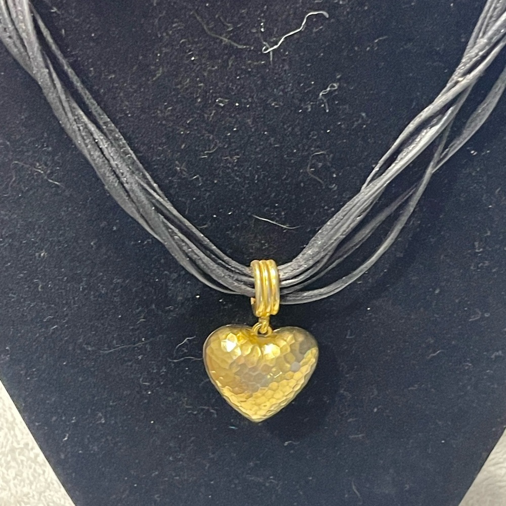 Vintage Carolee puffed Gold Heart Pendant Necklace “16